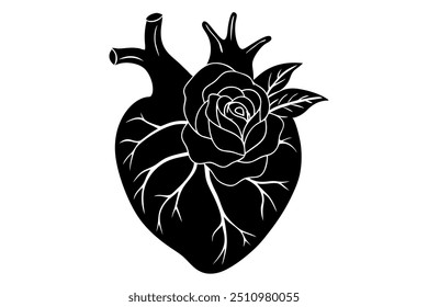 uma ilustração de vetor de silhueta de rosa