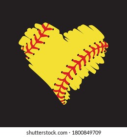 Hart Shape Baseball Vector icon