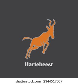 Hartebeest animal logo design with minimalist colors.