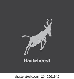 Hartebeest animal logo design with minimalist colors.