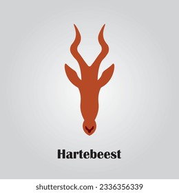 Hartebeest head logo design with minimalist colors