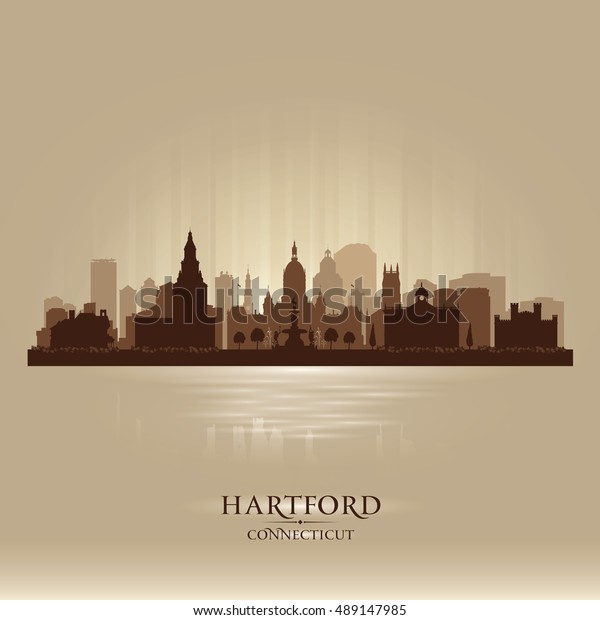 Hartford Connecticut City Skyline Vector Silhouette Stock Vector ...