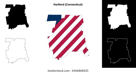 Condado de Hartford (Connecticut) conjunto de mapas esquemáticos