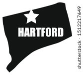 Hartford map in black on a white background