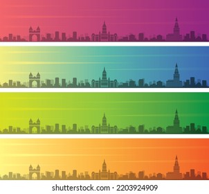 Hartford Multiple Color Gradient Skyline Banner