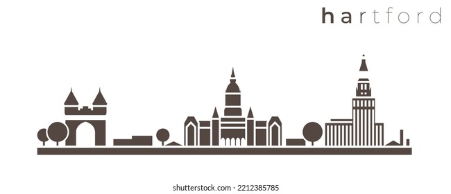 Hartford Simple Monochrome Stylish Skyline