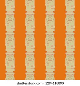 Harubang - stone korean doll. Idol of grandfather seamless pattern.