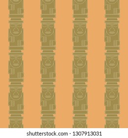 Harubang - stone korean doll. Idol of grandfather seamless pattern.