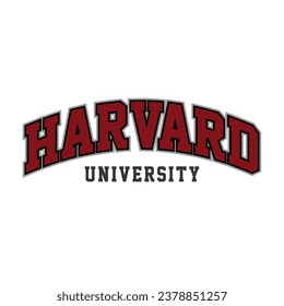 harvard university vector text for t shirt or poster design