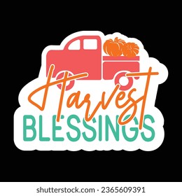 Harvest Blessings, New Fall Sticker Design Template