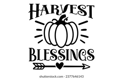 Harvest blessings, pumpkin design vector file