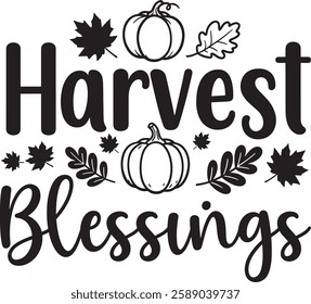 Harvest Blessings TEXT T-SHIRT DESIGN