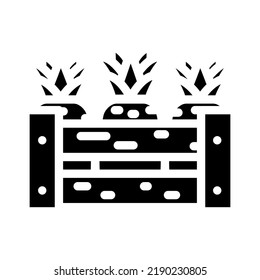harvest box pineapple glyph icon vector. harvest box pineapple sign. isolated symbol illustration