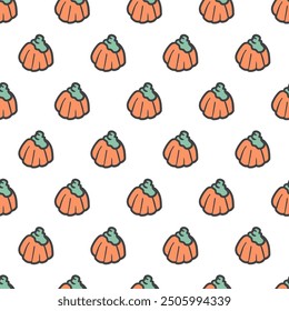 Harvest Candy Pumpkin Treats Seamless Pattern Art. Ideal for seasonal decor, textiles, or event themes, this design brings a touch of whimsy and sweetness to any project.