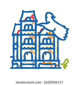 vindima justo outono doodle ícone esboço vetor. vindima justo outono sinal. símbolo isolado ilustração