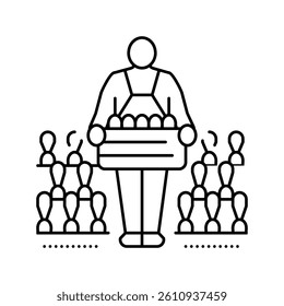 harvest farmer line icon vector. harvest farmer sign. isolated contour symbol black illustration