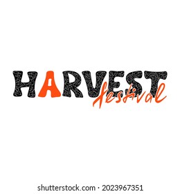 Harvest festival colorful lettering. Hand written vector