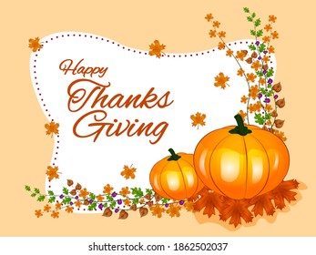 Harvest festival Happy Thanksgiving Day holiday celebration. Vector illustration