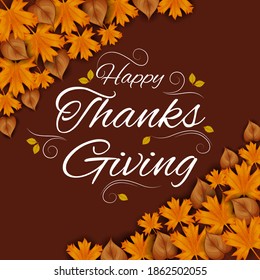 Harvest festival Happy Thanksgiving Day holiday celebration. Vector illustration