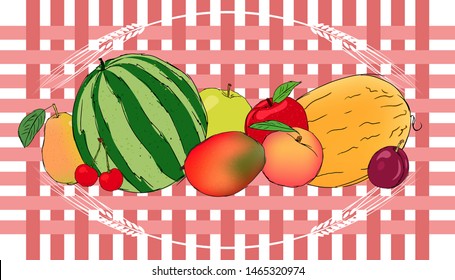 harvest festival juicy fruits vector banner
