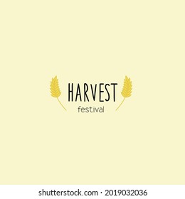 Harvest festival lettering banner. Vector illustration