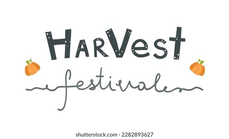 Harvest Festival Lettering. Harvest season. Countryside.