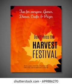 Harvest Festival Poster. Vector design