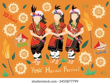 The harvest festival of Taiwan's aboriginal "Amis" people and the image of the ten suns