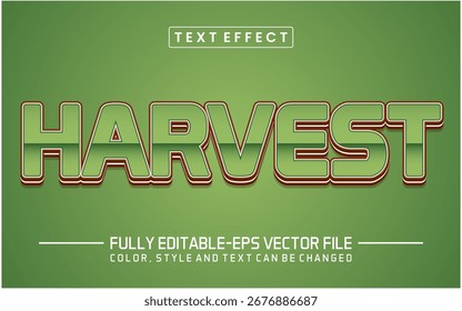 Harvest font Text effect editable	