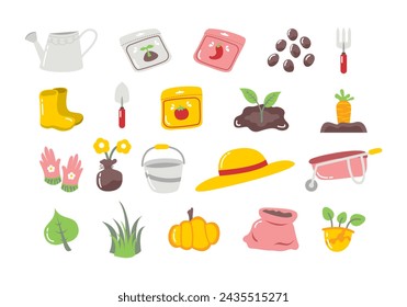 Harvest Gardening Element Illustration Set