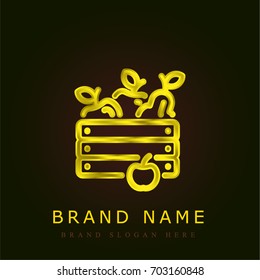 Harvest golden metallic logo