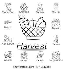 harvest hand draw icon. Element of farming illustration icons. Signs and symbols can be used for web, logo, mobile app, UI, UX