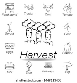 harvest hand draw icon. Element of farming illustration icons. Signs and symbols can be used for web, logo, mobile app, UI, UX