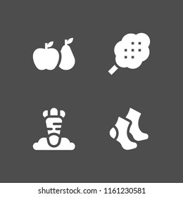 harvest icon. 4 harvest set with fruit, cotton and agriculture vector icons for web and mobile app