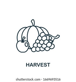 Harvest icon from garden collection. Simple line Harvest icon for templates, web design and infographics