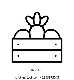 harvest icon. Line Art Style Design Isolated On White Background