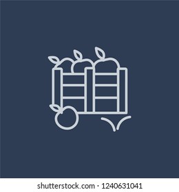 Harvest icon. Harvest linear design concept from Agriculture, Farming and Gardening collection. Simple element vector illustration on dark blue background.