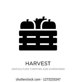 harvest icon vector on white background, harvest trendy filled icons from Agriculture farming and gardening collection, harvest simple element illustration
