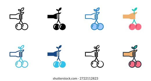 Los iconos de cosecha establecen una colección de estilo múltiple. Trazo editable 
