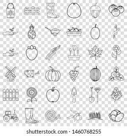 Harvest icons set. Outline style of 36 harvest vector icons for web for any design