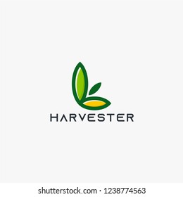 Harvest leaf logo design vector