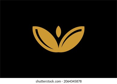 Harvest logo design vector. Leaf circle abstract design for agriculture company.