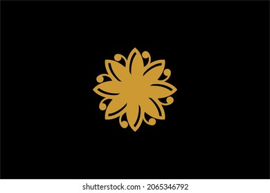 Harvest logo design vector. Leaf circle abstract design for agriculture company.