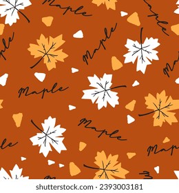 Harvest of Maple Leaves Beauty Vector Pattern can be use for background and apparel design