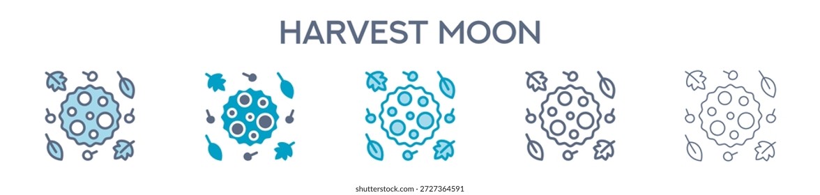 Harvest Moon Element für Design Graphic - Multi-Styles. Vektorgrafik von zwei farbigen und schwarzen. Mehrere Icons Designs können für Mobile, UI, Web verwendet werden
