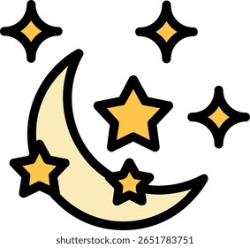 Harvest Moon Line Filled Icon Design