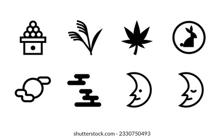 Conjunto de iconos del vector de la luna de cosecha