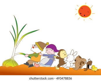 The harvest of onions.
