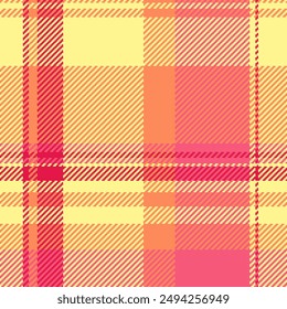 Harvest pattern vector plaid, 1960s check background texture. Gift card fabric textile seamless tartan in red and yellow colors palette.