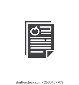 Harvest planning vector icon. filled flat sign for mobile concept and web design. Farming plan glyph icon. Agriculture Report symbol, logo illustration. Vector graphics